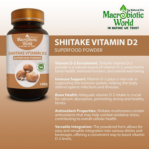 Organic-Bio Vitamin D2 Shiitake Mushroom Powder | ผงเห็ดชิตาเกะ