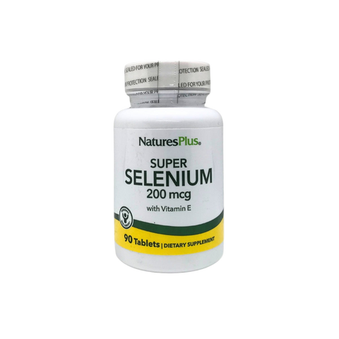 NaturesPlus Super Selenium supplement bottle on a white background