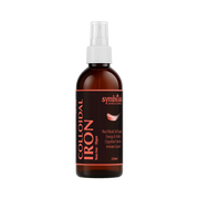 Brown bottle with white spray nozzle labeled 'Colloidal Iron' on a white background