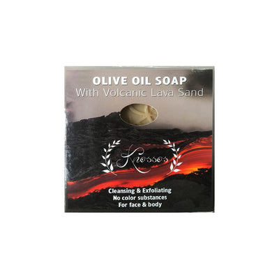 Knossos l Olive Oil Soap with Volanic Lava Sand  สบู่น้ำมันมะกอกภูเขาไฟดำพร้อมดินภูเขาไฟ 120g