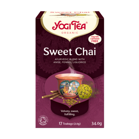 Yogi Tea Sweet Chai packaging on a white background