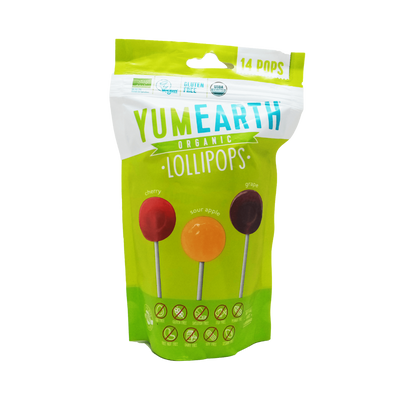 Yumearth Organic Lollipops - Cherry, Sour Apple, Grape