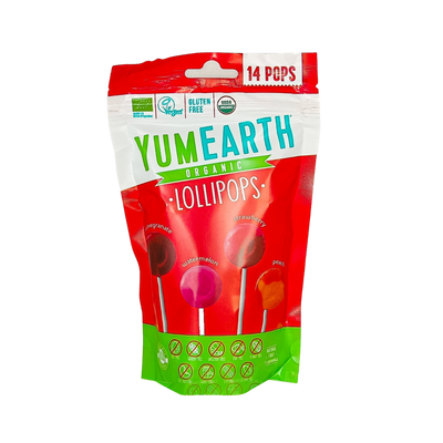 Yumearth Organic Lollipops - Pomegranate, Watermelon, Strawberry, Peach