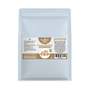 Package of Zhi Ling Mushroom powder with text and mushroom illustration on a light blue background