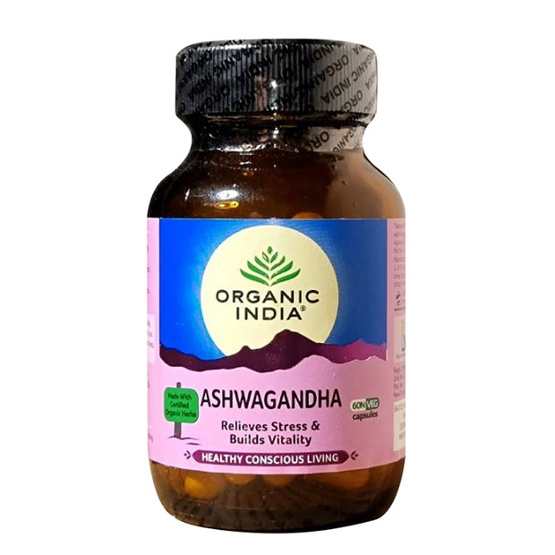 Organic India Ashwagandha - Relieves Stress & Builds Vitality | 60 Capsules