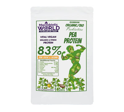 Organic-Bio Pea Protein 83% with Raw Cacao and Lucuma