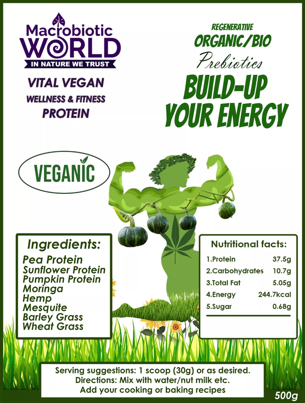 Organic / Bio Vital Vegan Protein | Build-up Your Energy 500g